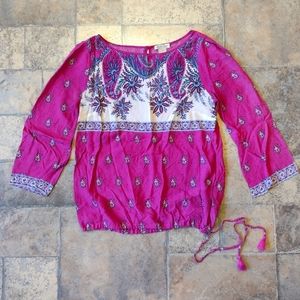 Lucky Brand paisley boho top size small
